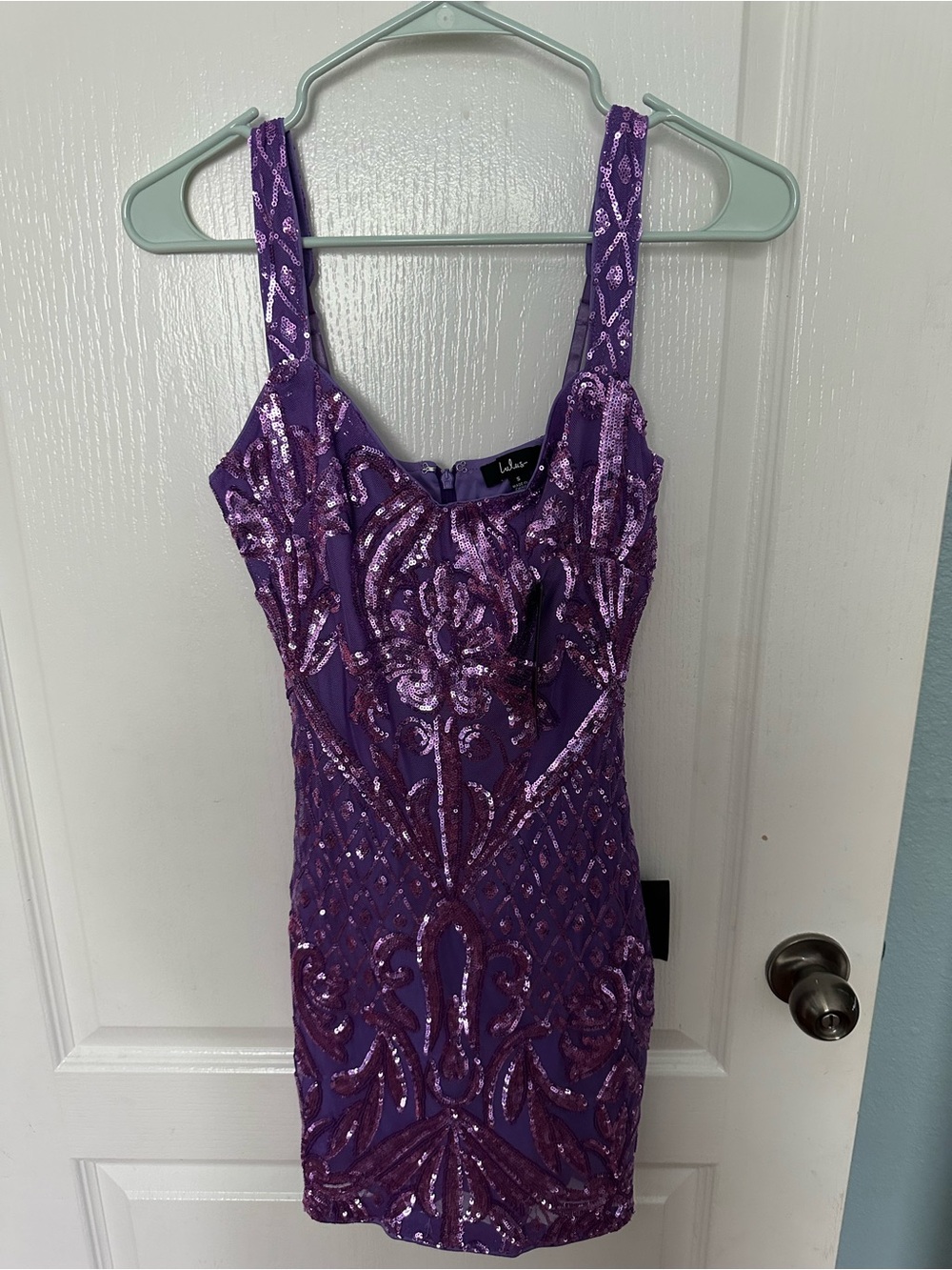 Lulu's Purple Sequin Embellished Mini Dress - Picture 3 of 4